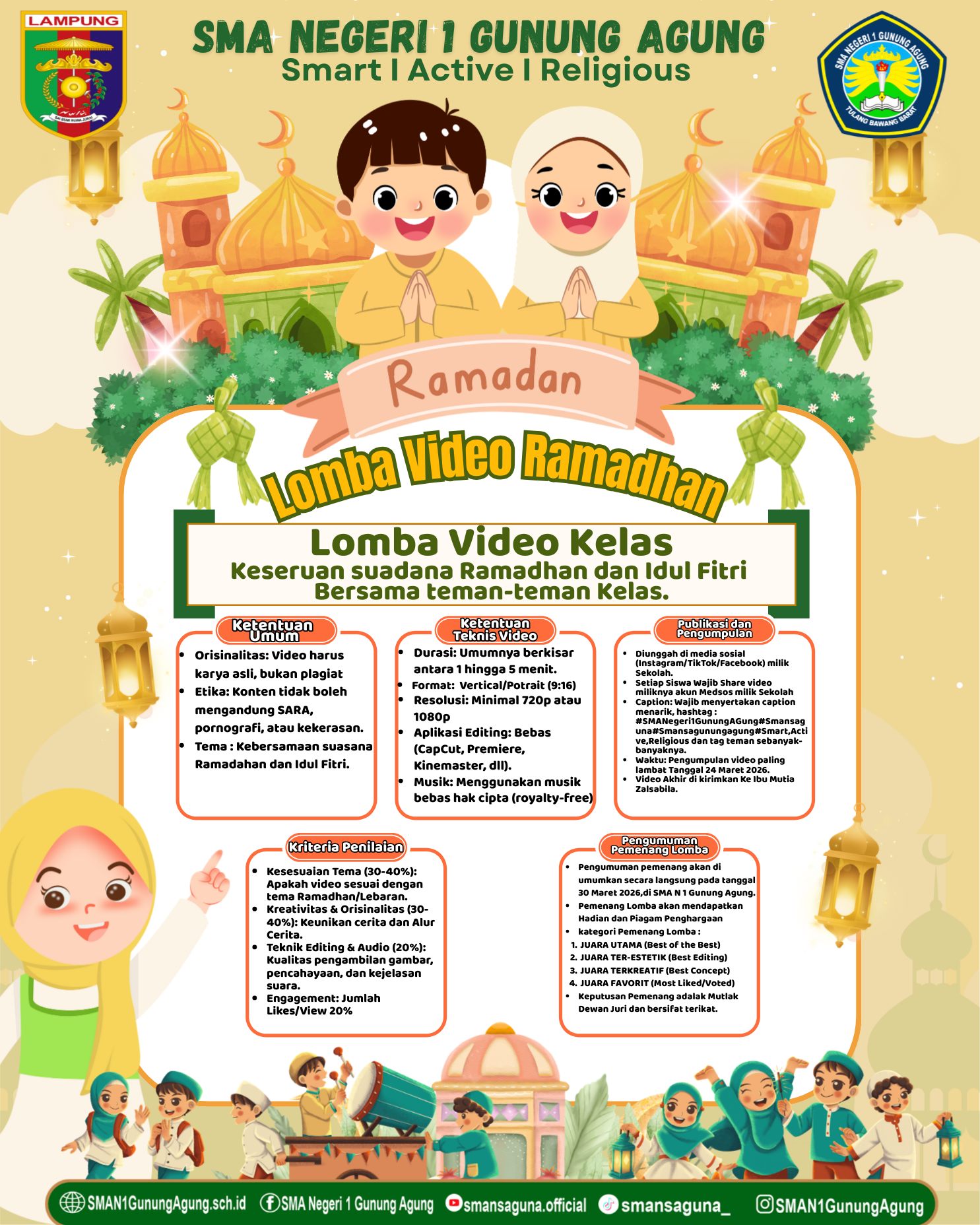 SMA Negeri 1 Gunung Agung Gelar Lomba Video Kreatif Ramadhan 1447 H, Asah Bakat dan Pererat Kebersamaan Siswa