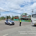 Jaga Ketertiban Lalu Lintas, Sat Lantas Polres Tubaba Gelar PAM Rawan Siang