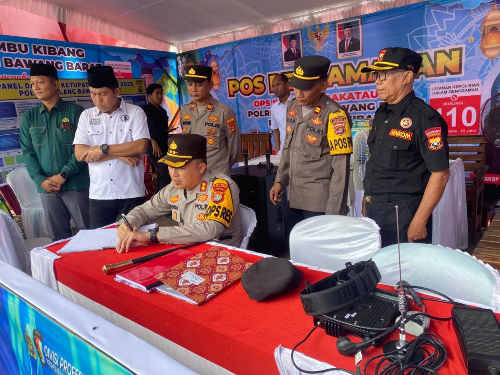 Kapolres Tubaba Tinjau Kesiapan Pos Pam Exit Tol Lambu Kibang Jelang Ops Ketupat Krakatau 2026