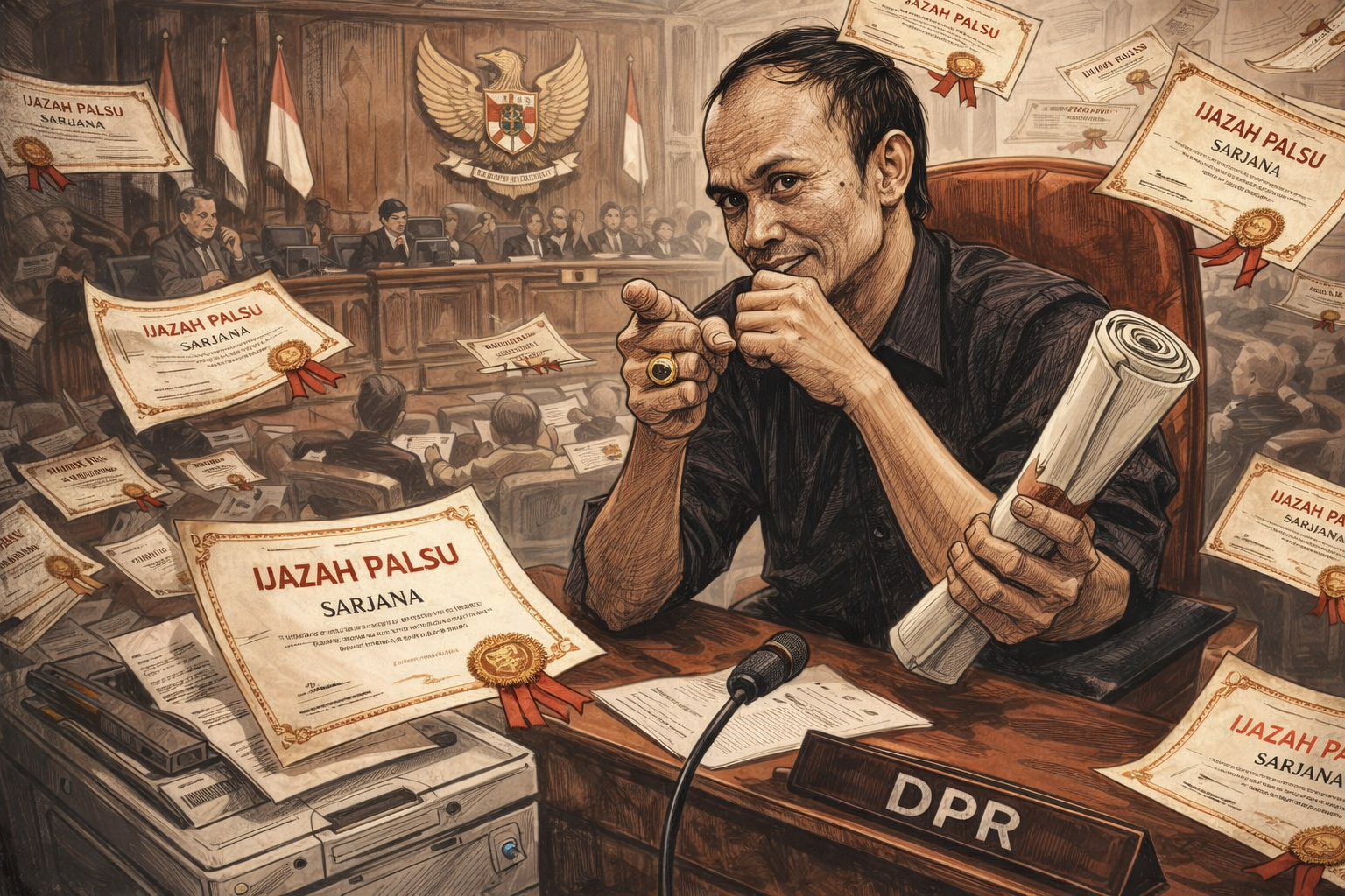 “Sarjana dari Mesin Fotokopi: Puisi Satir tentang Kursi DPR dan Ijazah yang Terlalu Rapi”