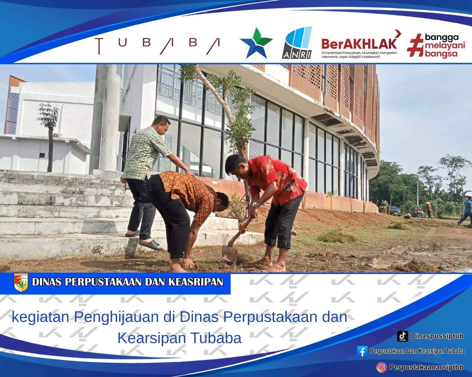 Gerakan Penghijauan Warnai Dinas Perpustakaan dan Kearsipan Tubaba, Restu: Lingkungan Sehat Cerminkan Pikiran yang Hidup