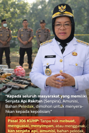 Bupati Mesuji Imbau Warga Serahkan Senjata Api Rakitan dan Bahan Peledak, Hindari Ancaman Pidana 15 Tahun
