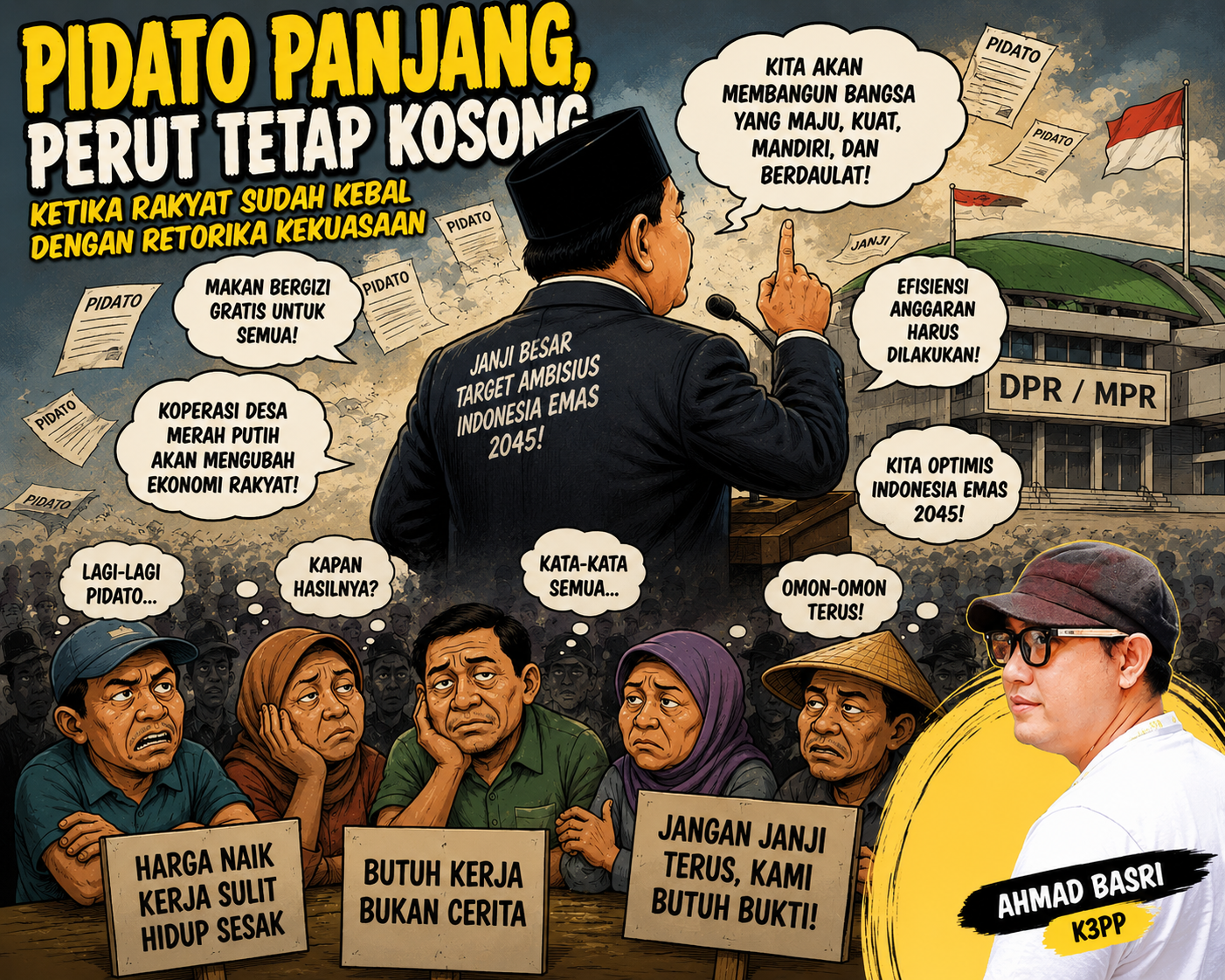 Pidato Panjang, Perut Tetap Kosong