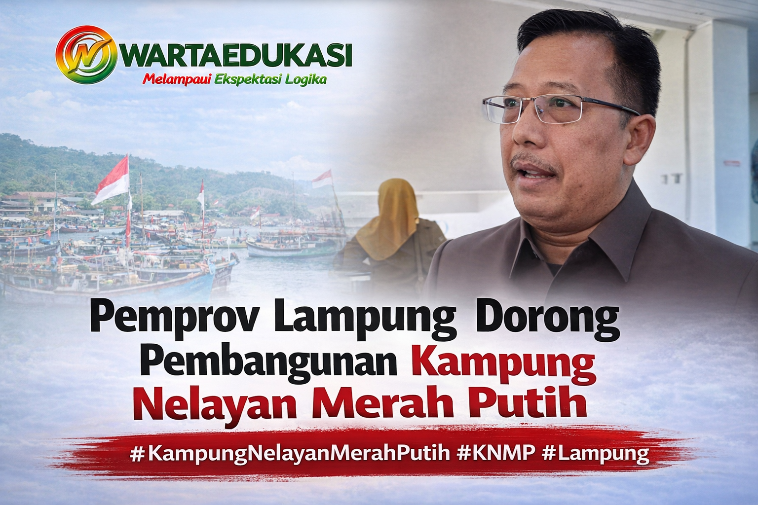 Kepala Dinas Kelautan dan Perikanan Lampung Bani Ispriyanto menjelaskan program Kampung Nelayan Merah Putih untuk meningkatkan kesejahteraan nelayan dan masyarakat pesisir.