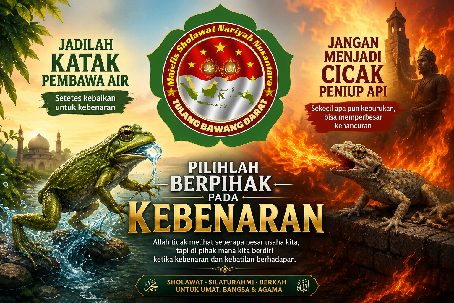 "Setetes Air Kebaikan Lebih Mulia Daripada Tiupan Api Kebencian."