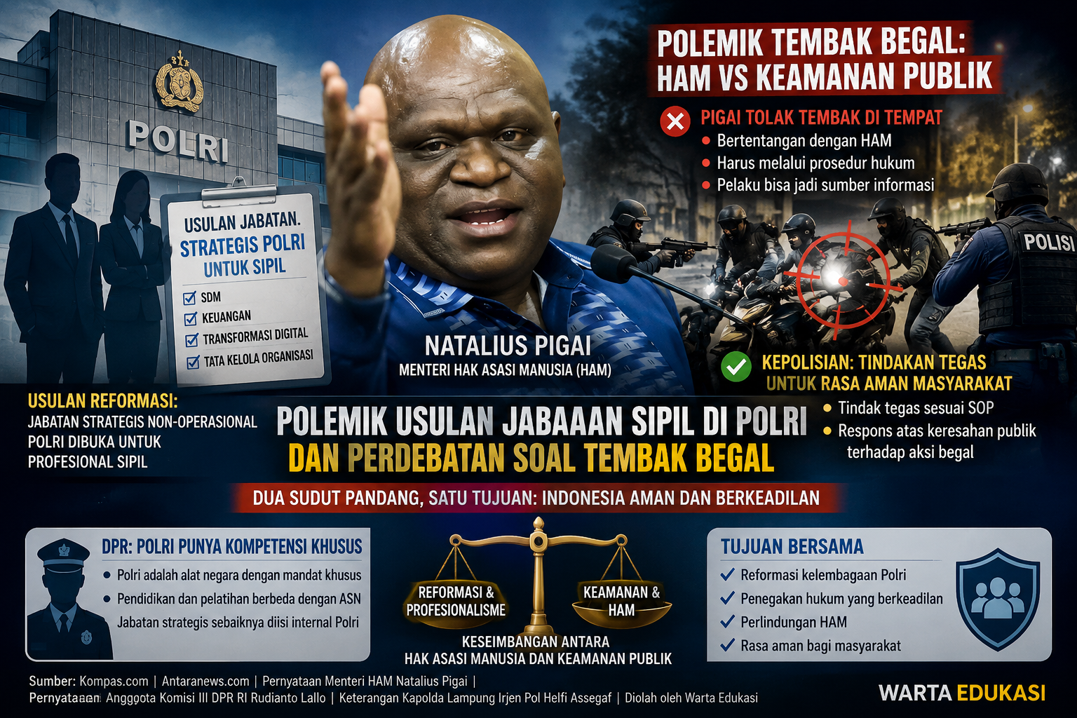 Usulan Jabatan Strategis Polri untuk Sipil dan Polemik Tembak Begal, Publik Soroti Keseimbangan HAM dan Keamanan