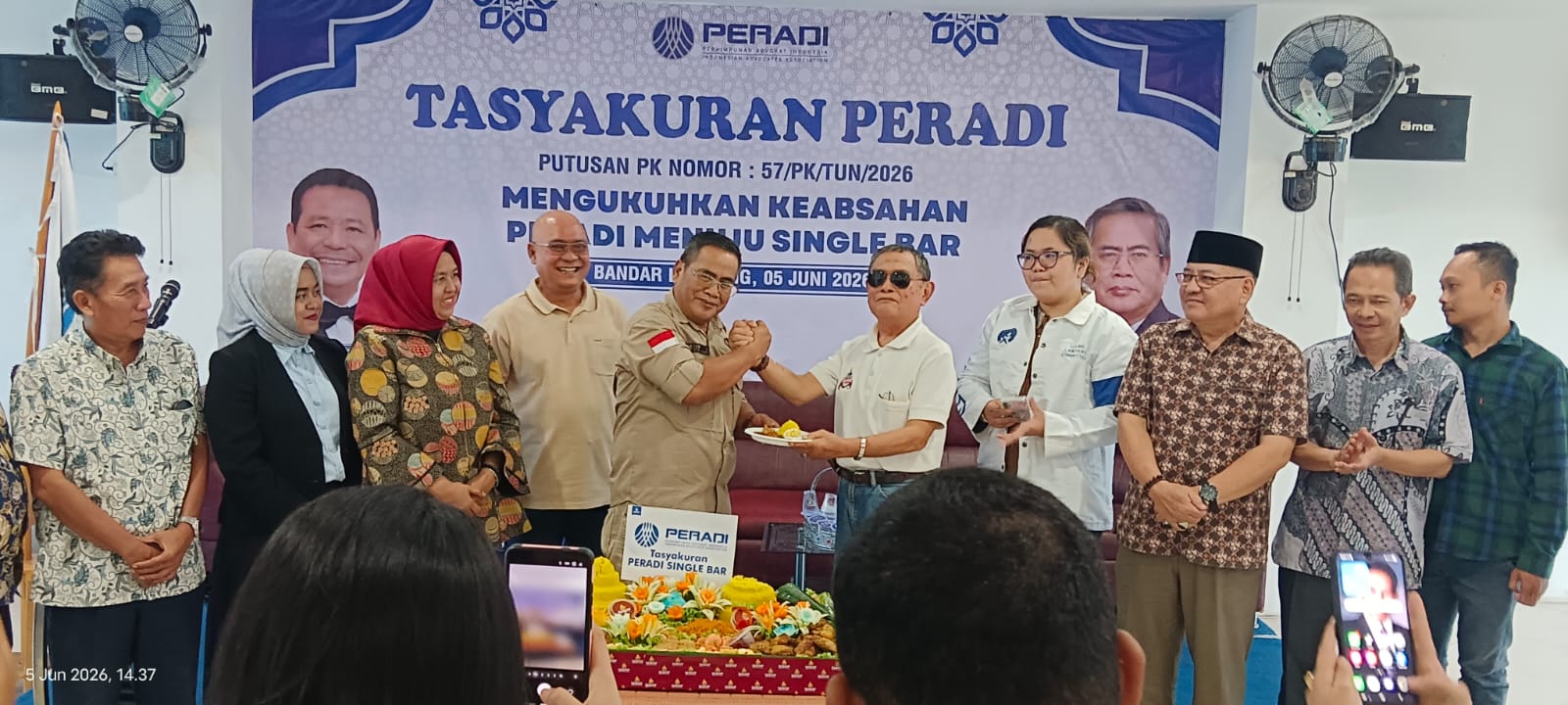 PERADI Lampung Gelar Tasyakuran Kemenangan PK MA, Perkuat Langkah Menuju Single Bar