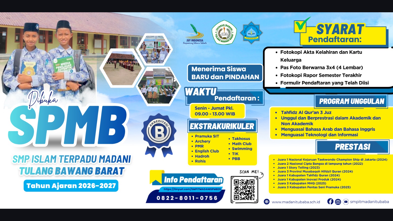 SMP IT Madani Tubaba Buka Penerimaan Peserta Didik Baru Tahun Ajaran 2026/2027