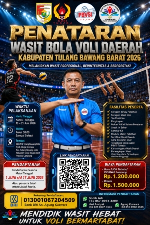 PBVSI Tulang Bawang Barat Gelar Penataran Wasit Bola Voli Tingkat Daerah 2026