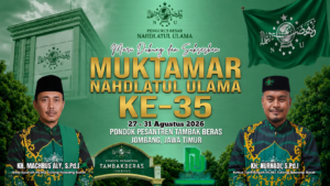 Poster PCNU Tulang Bawang Barat mengajak warga Nahdliyin mendukung Muktamar Nahdlatul Ulama ke-35 di Pondok Pesantren Tambakberas, Jombang, 27–31 Agustus 2026.