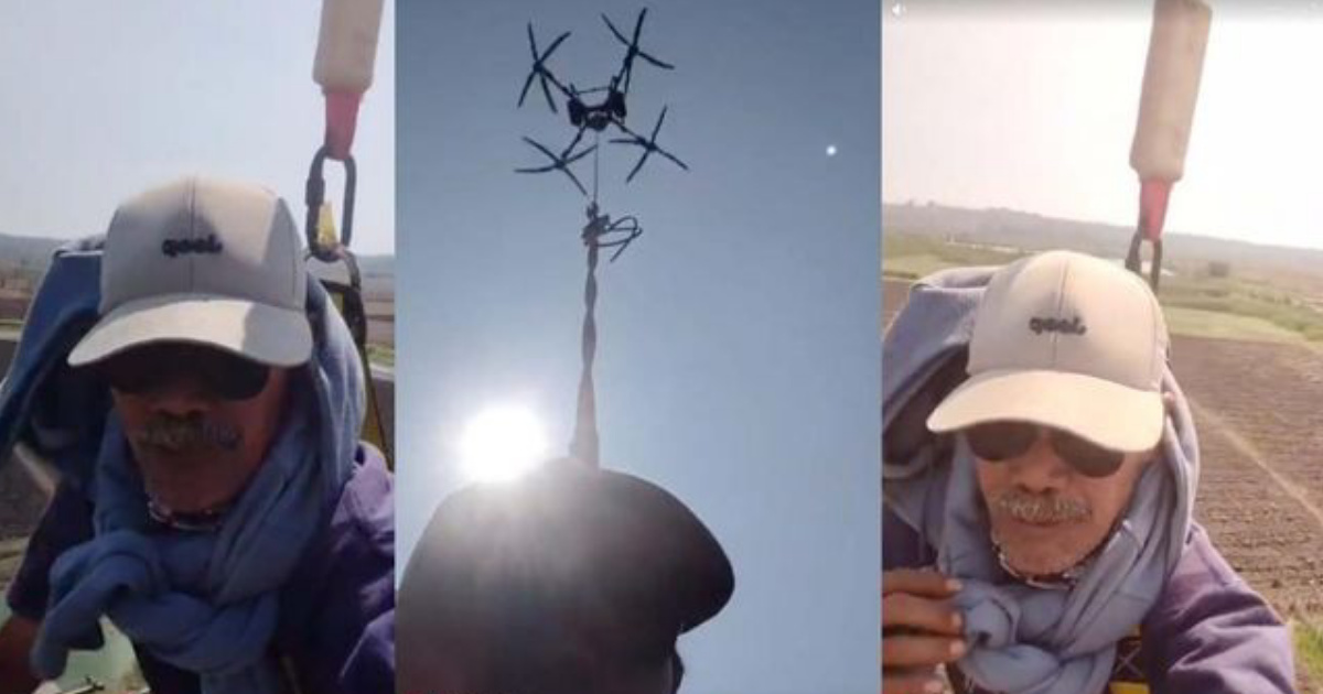 Petani Jombang Viral Pulang dari Kebun Pakai Drone