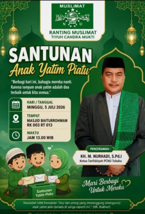 Ranting Muslimat NU Tiyuh Candra Mukti Gelar Santunan Anak Yatim Piat
