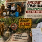 Lapak Karet Diduga Cemari Rawa PJU, DLH dan DPMPTSP Tubaba Hentikan Aktivitas Usaha