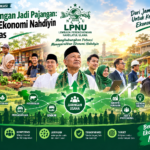 Ilustrasi LPNU sebagai penggerak ekonomi Nahdiyin melalui jaringan UMKM, pertanian, perdagangan, peternakan, industri, jasa, dan ekonomi digital