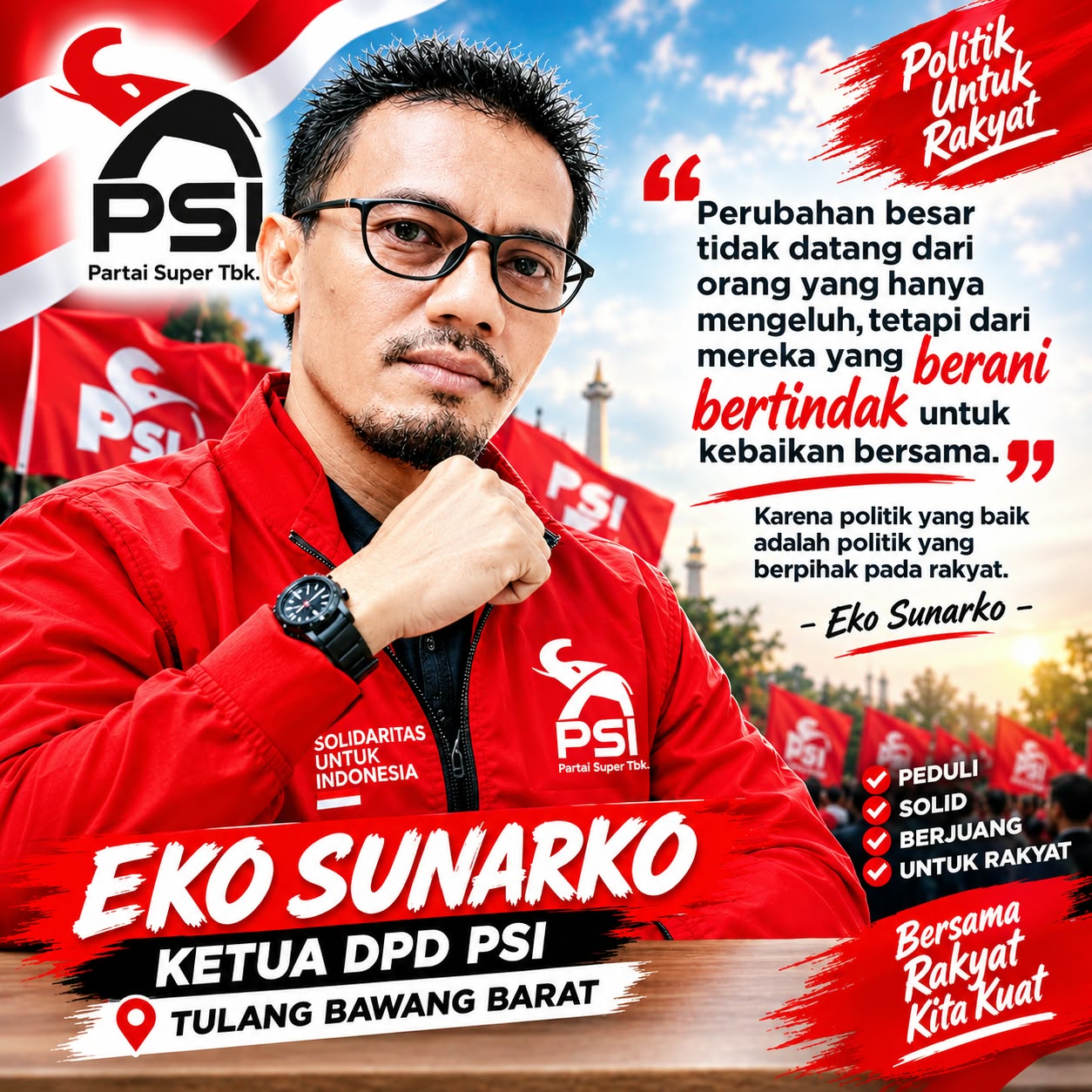 Himbauan DPD PSI Tulang Bawang Barat: Manfaatkan Masa Tenang Pilkati untuk Jaga Kondusifitas Wilayah
